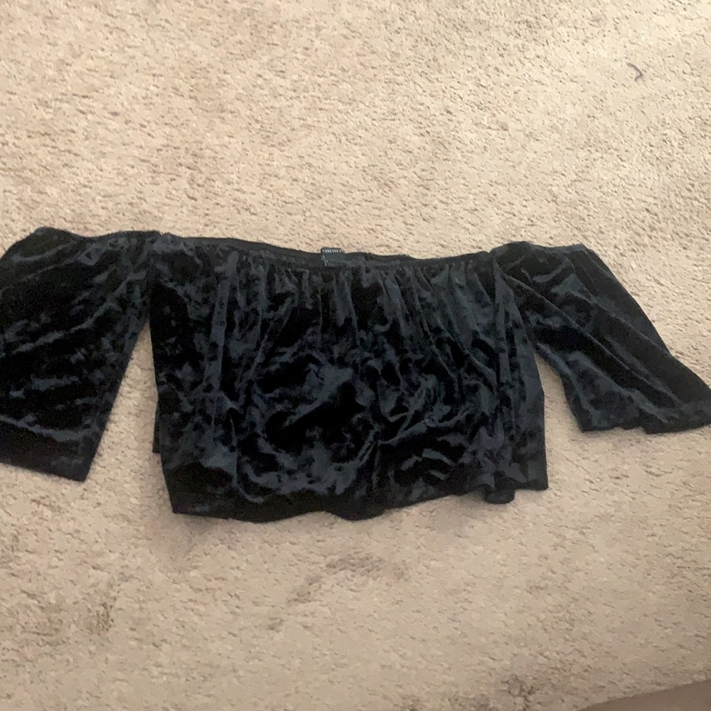 Forever 21 Velvet off the shoulder top